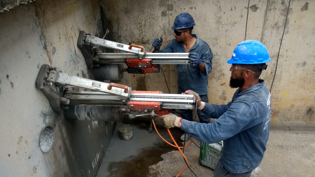 Furos em Parede de Concreto